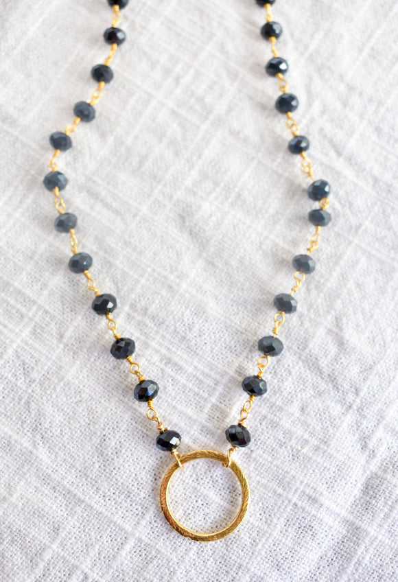 Black Onyx Chunky Chain Necklace