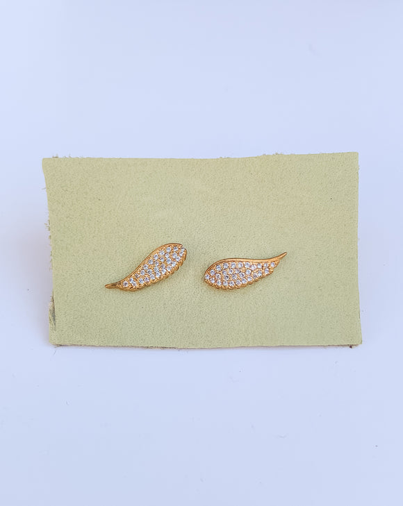 Filigree Leaf White Topaz Earrings