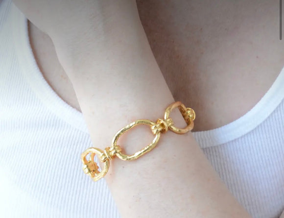 Gold plated chain link cuff