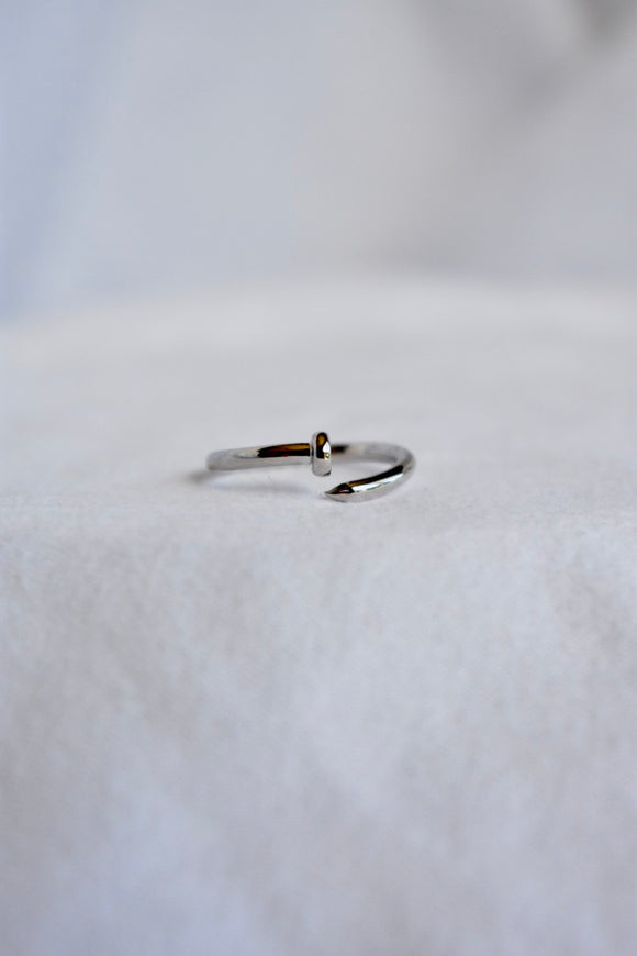 Silver Adjustable Nail Ring