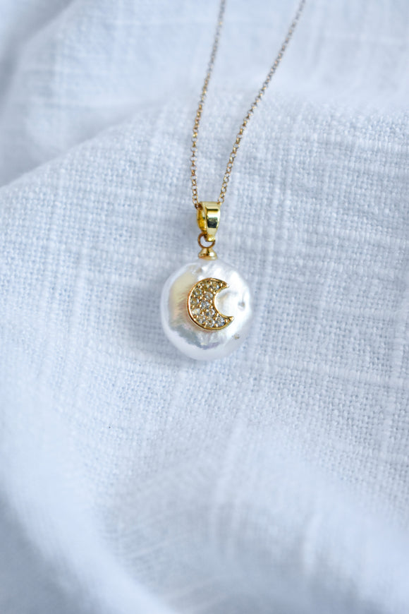 Mother of Pearl Moon Medallion
