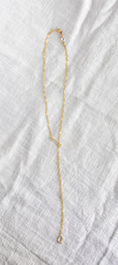 White Topaz & Paperclip Chain Necklace