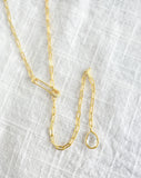 White Topaz & Paperclip Chain Necklace