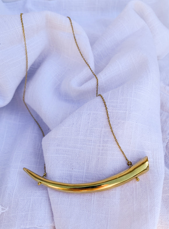 Golden Horn Bar Necklace