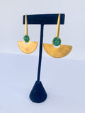 Raw Emerald Statement Earrings