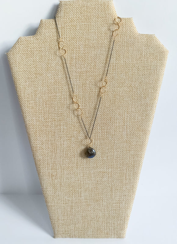 Labradorite and Accent Chain Pendant Necklace