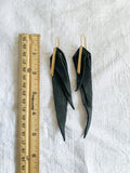Handmade Leather Feather Earrings with Rod